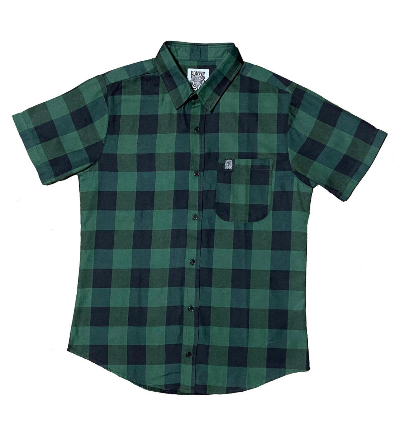 Portal Green Flannel Short Sleeve