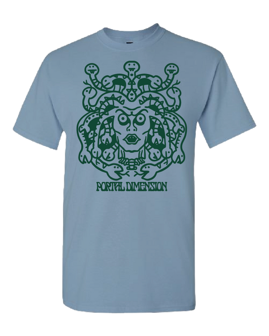 Medusa Portal Dimension Short Sleeve Shirt - Light Blue Graphic Tee