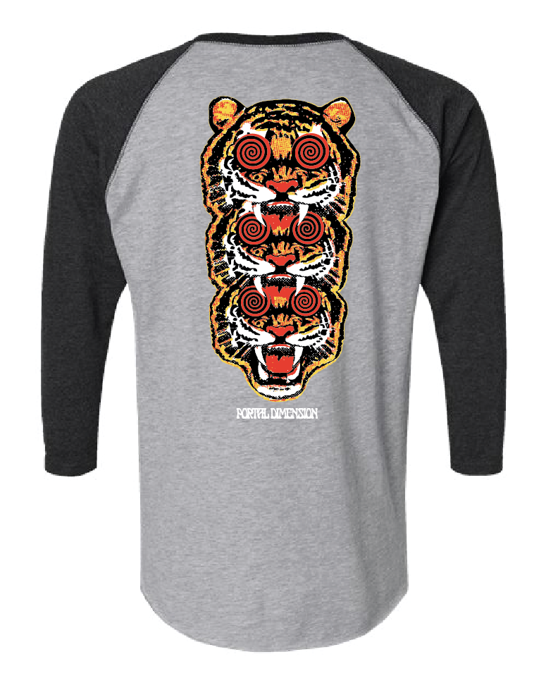 Three Tigers Three-Quarter-Sleeve Raglan Tee
